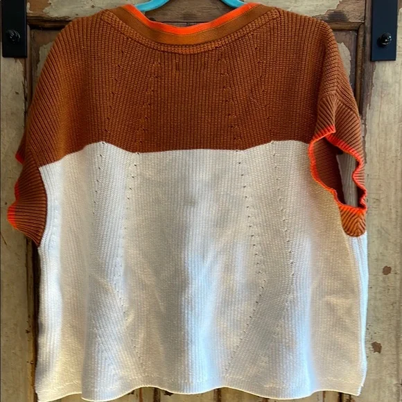 MAEVE Oversized V-Neck Pullover Sweater Color Block Sweater size Small - Picture 7 of 10